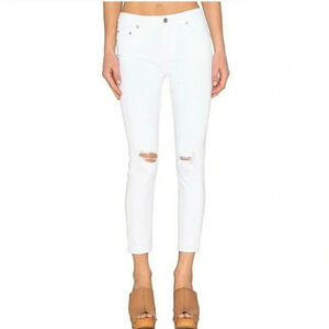 Citizens of Humanity Jeans Rocket High Rise Skinny Crop Distressed Milos 27 NEW